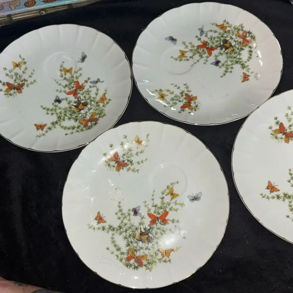 Vintage Ecstasy Pattern By Shafford Snack Plates Set of 4